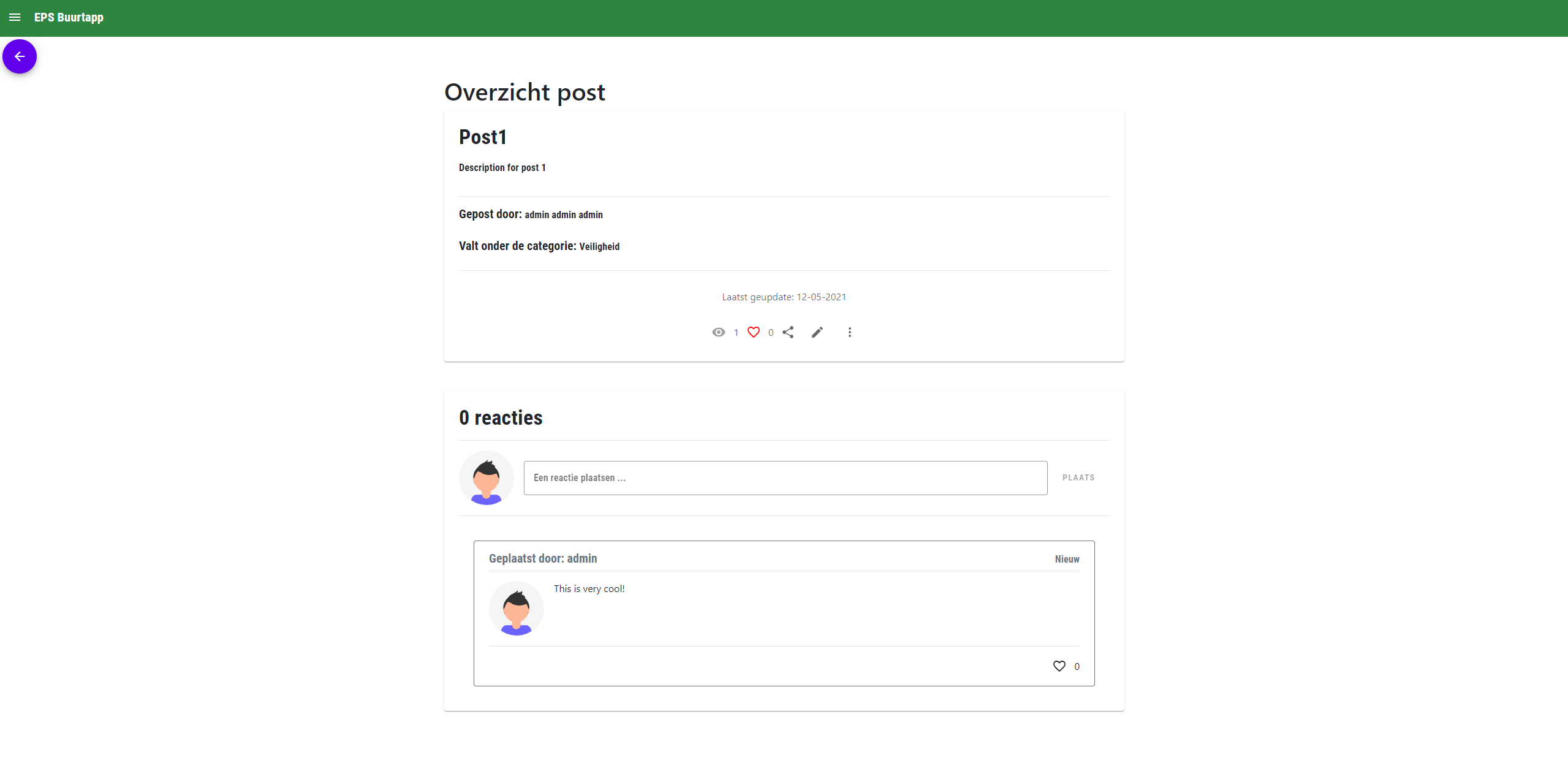 image of the post details page